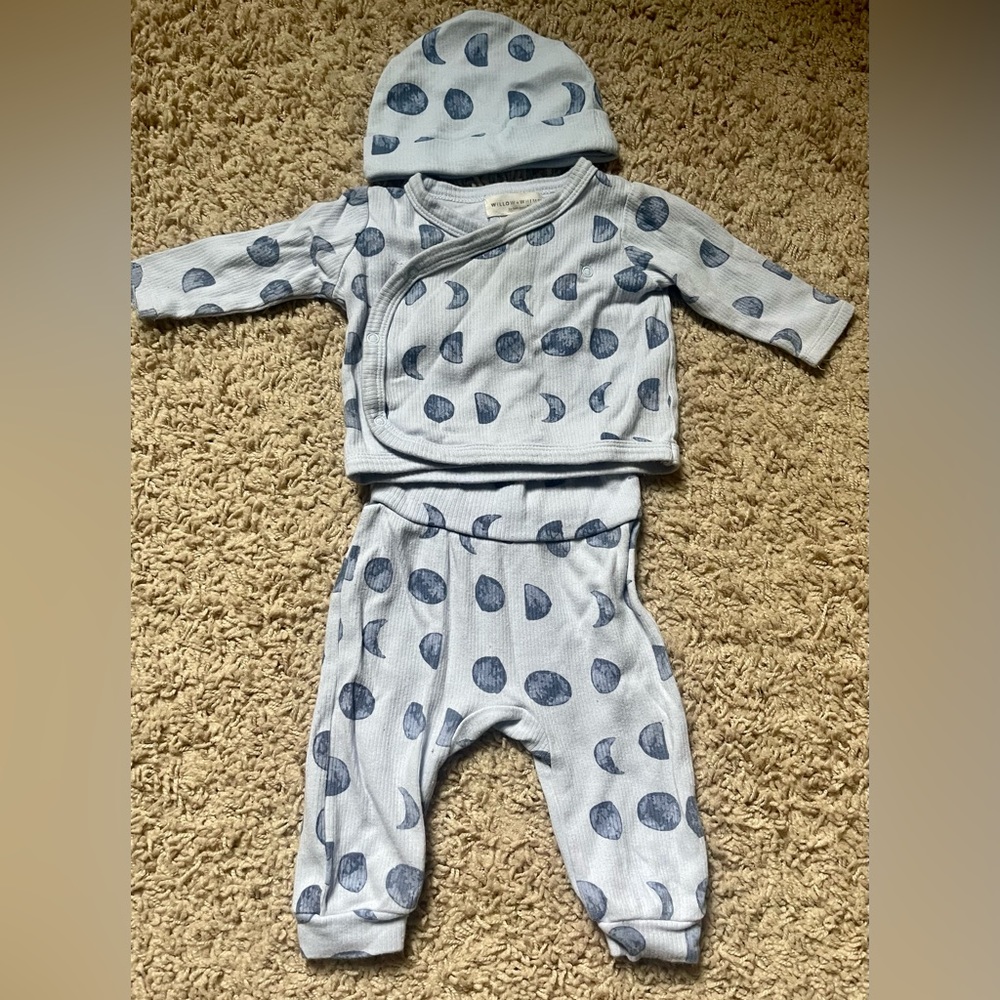 0-3 Months Willow Whimsy Bon Bebe 3
Piece Blue Moon Set